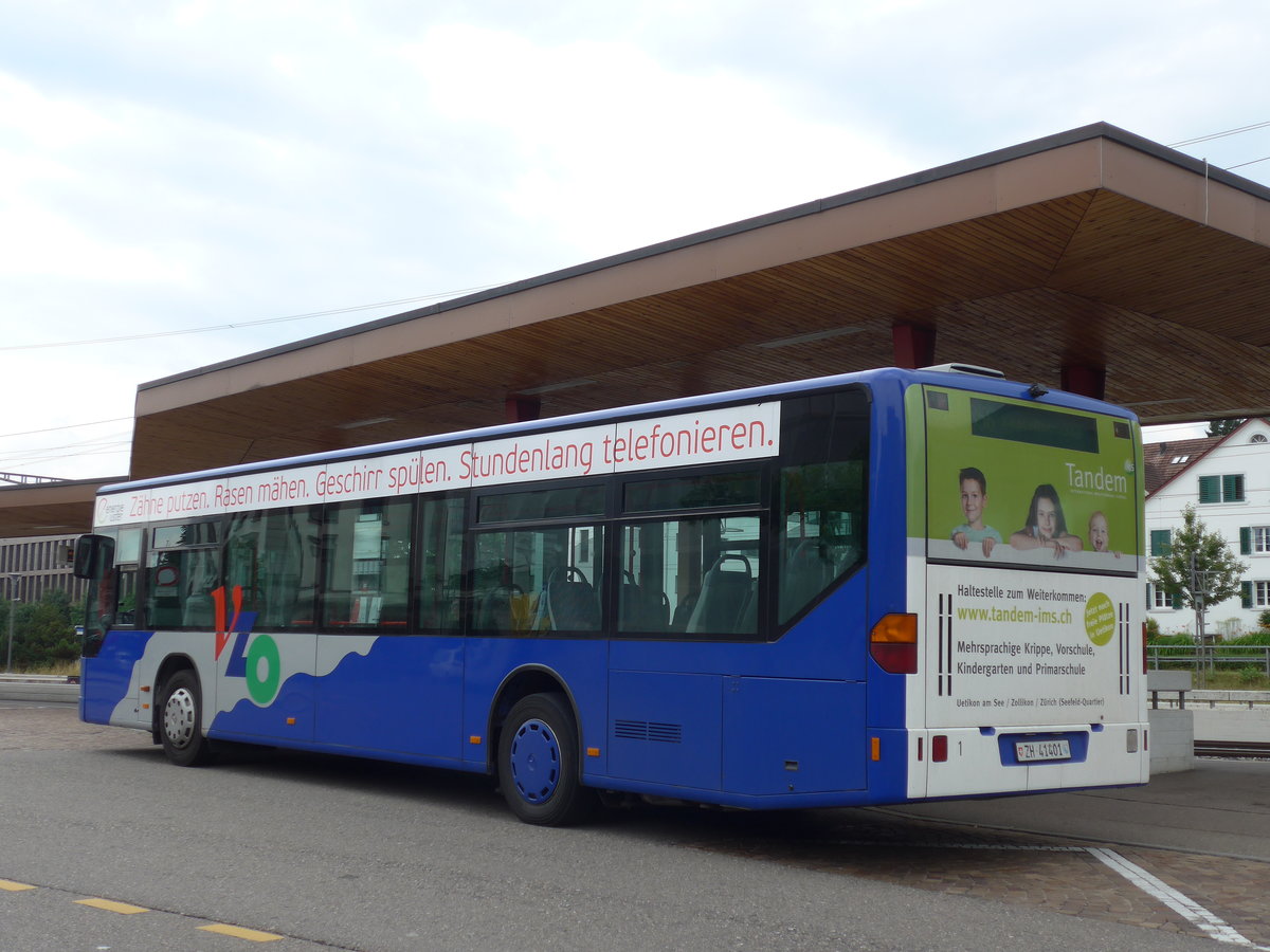 (181'957) - VZO Gr�ningen - Nr. 1/ZH 41'401 - Mercedes am 10. Juli 2017 beim Bahnhof Wetzikon