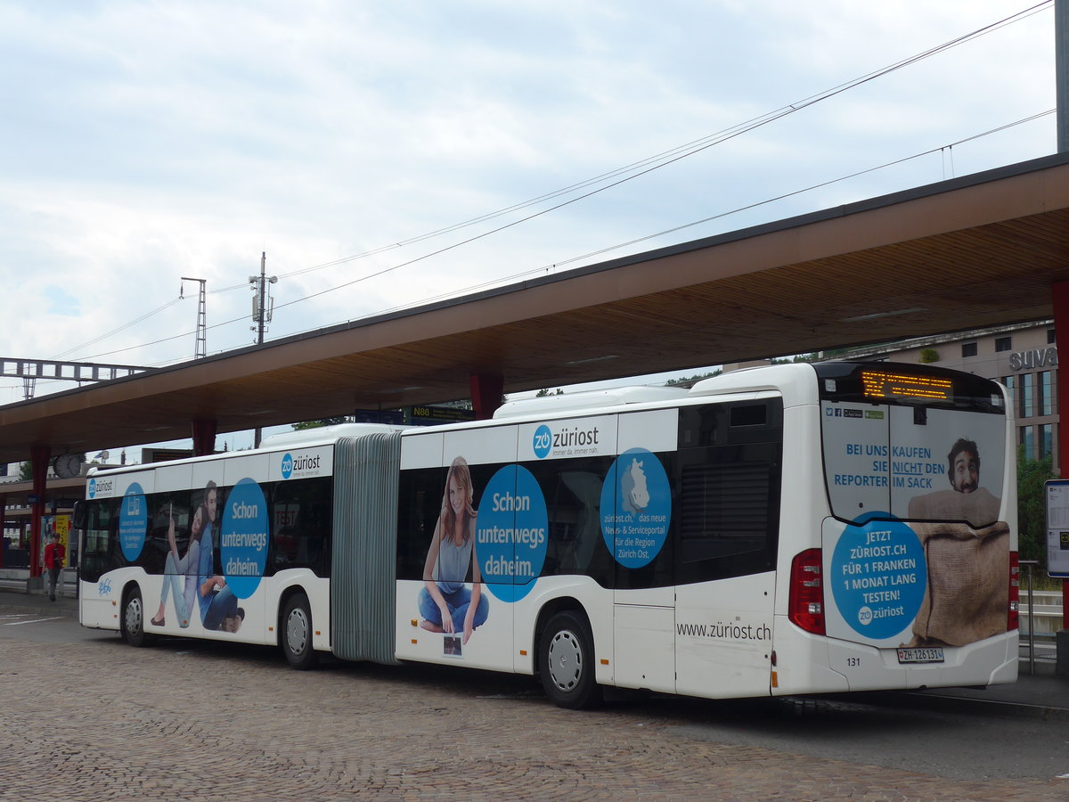 (181'959) - VZO Gr�ningen - Nr. 131/ZH 126'131 - Mercedes am 10. Juli 2017 beim Bahnhof Wetzikon