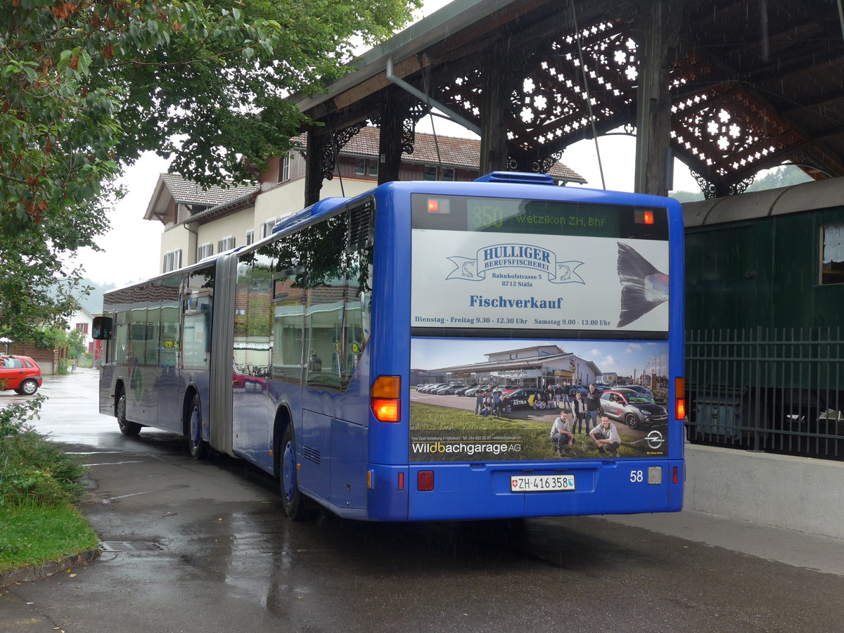 (181'974) - VZO Gr�ningen - Nr. 58/ZH 416'358 - Mercedes am 10. Juli 2017 beim Bahnhof Bauma