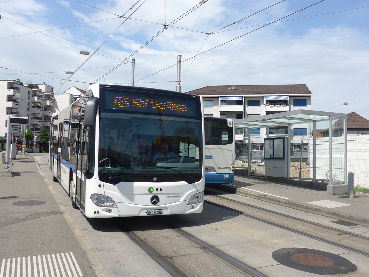 (182'645) - Welti-Furrer, Bassersdorf - Nr. 55/ZH 634'606 - Mercedes am 3. August 2017 beim Bahnhof Z�rich-Oerlikon