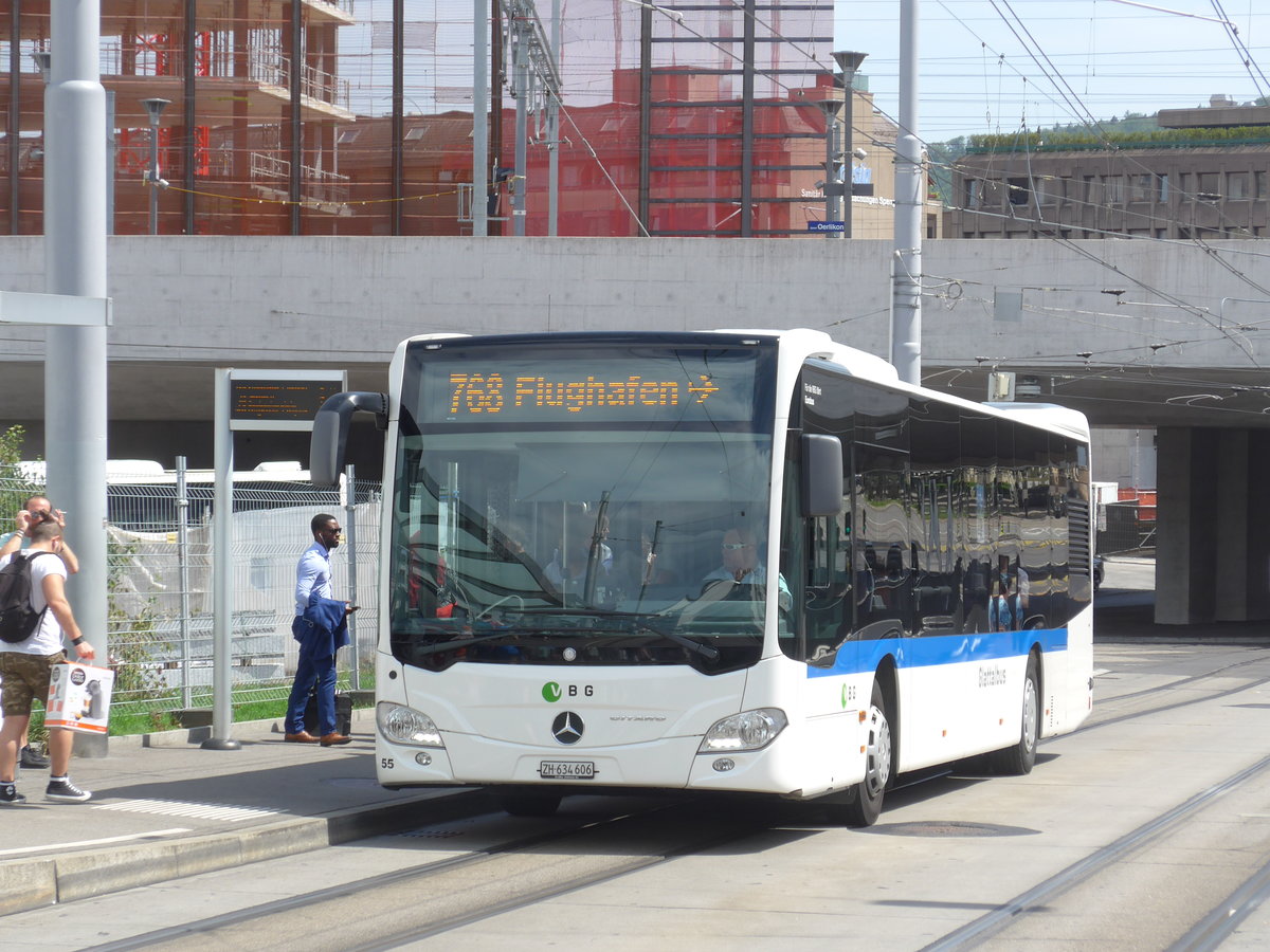 (182'646) - Welti-Furrer, Bassersdorf - Nr. 55/ZH 634'606 - Mercedes am 3. August 2017 beim Bahnhof Z�rich-Oerlikon