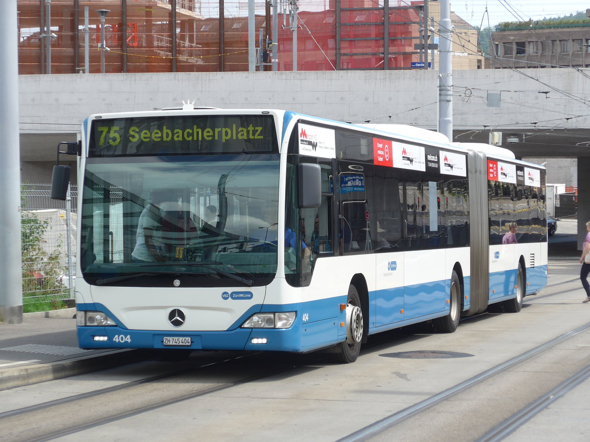 (182'649) - VBZ Z�rich - Nr. 404/ZH 745'404 - Mercedes am 3. August 2017 beim Bahnhof Z�rich-Oerlikon