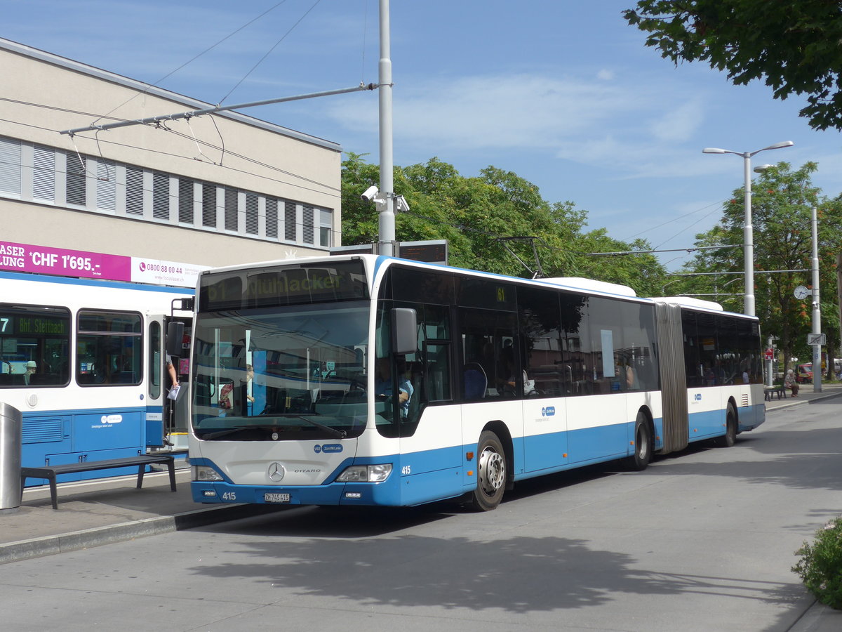 (182'663) - VBZ Z�rich - Nr. 415/ZH 745'415 - Mercedes am 3. August 2017 in Z�rich, Schwamendingerplatz