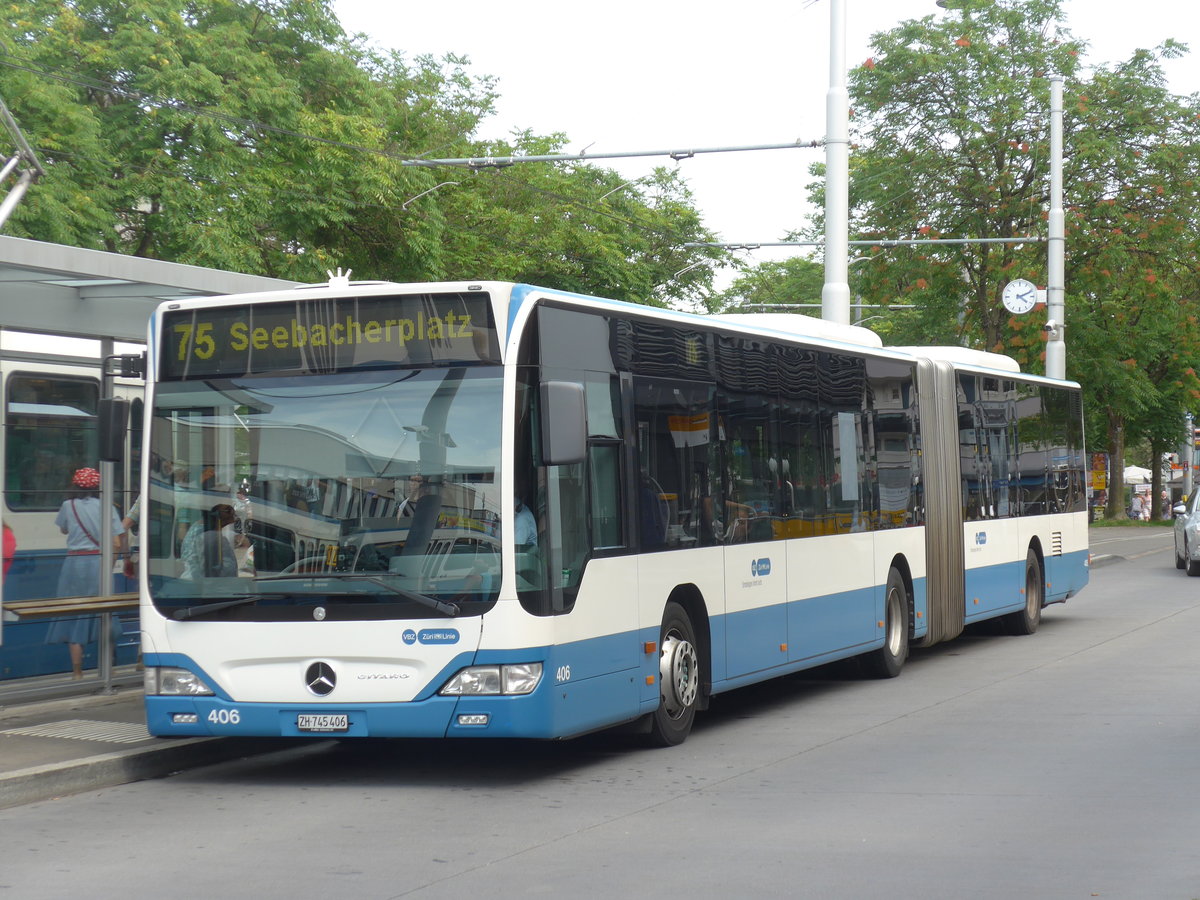(182'678) - VBZ Z�rich - Nr. 406/ZH 745'406 - Mercedes am 3. August 2017 in Z�rich, Schwamendingerplatz