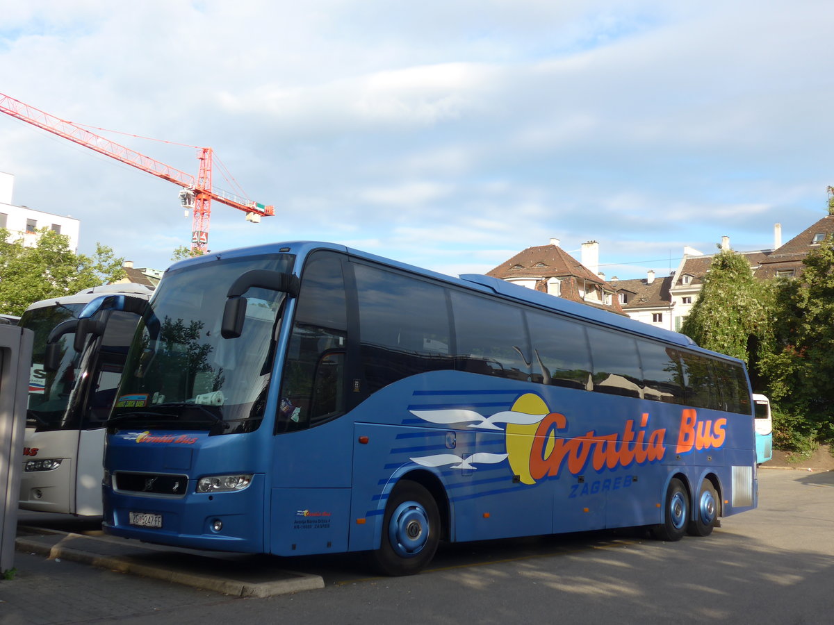 (182'709) - Aus Kroatien: Croatia Bus, Zagreb - ZG 9247-FF - Volvo am 5. August 2017 in Z�rich, Sihlquai