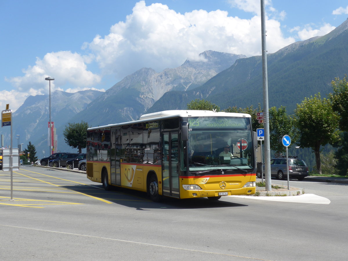 (182'764) - PostAuto Graub�nden - GR 102'341 - Mercedes am 5. August 2017 beim Bahnhof Scuol-Tarasp