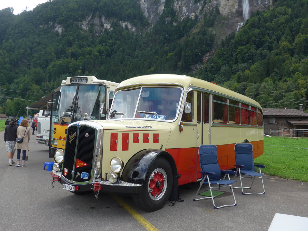 (183'562) - Imfeld, Sachseln - OW 10'062 - Saurer/T�scher (ex L�tscher, Neuheim) am 19. August 2017 in Unterbach, Rollfeld