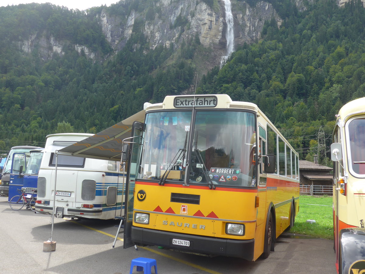 (183'564) - Toldo, Z�rich - ZH 124'701 - Saurer/R&J (ex Peter, Pfaffnau) am 19. August 2017 in Unterbach, Rollfeld