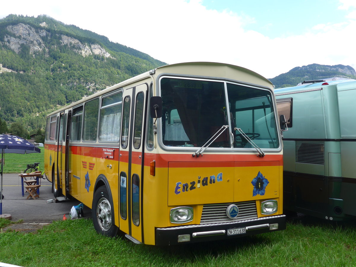 (183'595) - G�hwiler, Birmensdorf - ZH 311'638 - Saurer/T�scher (ex AVG Grindelwald Nr. 12; ex Steiger, Schlatt) am 19. August 2017 in Unterbach, Rollfeld