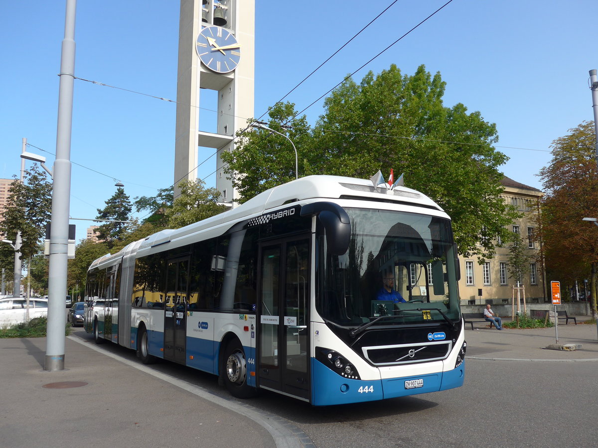 (183'704) - VBZ Z�rich - Nr. 444/ZH 907'444 - Volvo am 20. August 2017 in Z�rich, Bullingerplatz