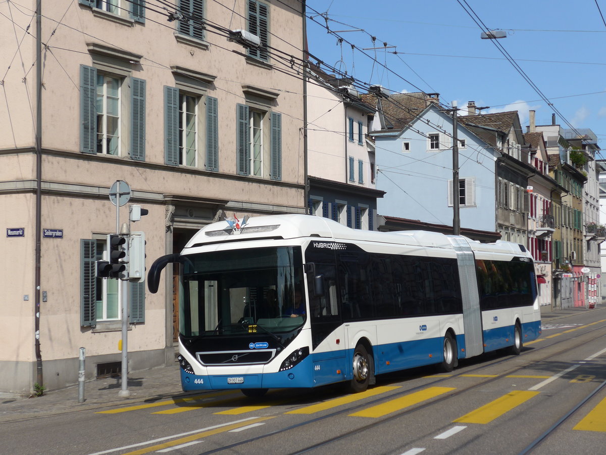 (183'717) - VBZ Z�rich - Nr. 444/ZH 907'444 - Volvo am 20. August 2017 in Z�rich, Neumarkt