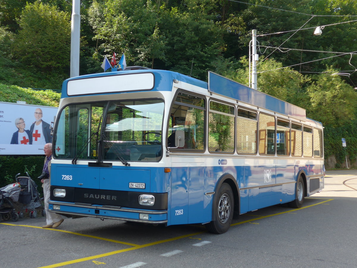 (183'723) - VBZ Z�rich - Nr. 7263/ZH 42'272 - Saurer/R&J (ex Nr. 473; ex Nr. 9017; ex Nr. 263) am 20. August 2017 in Z�rich, Burgwies