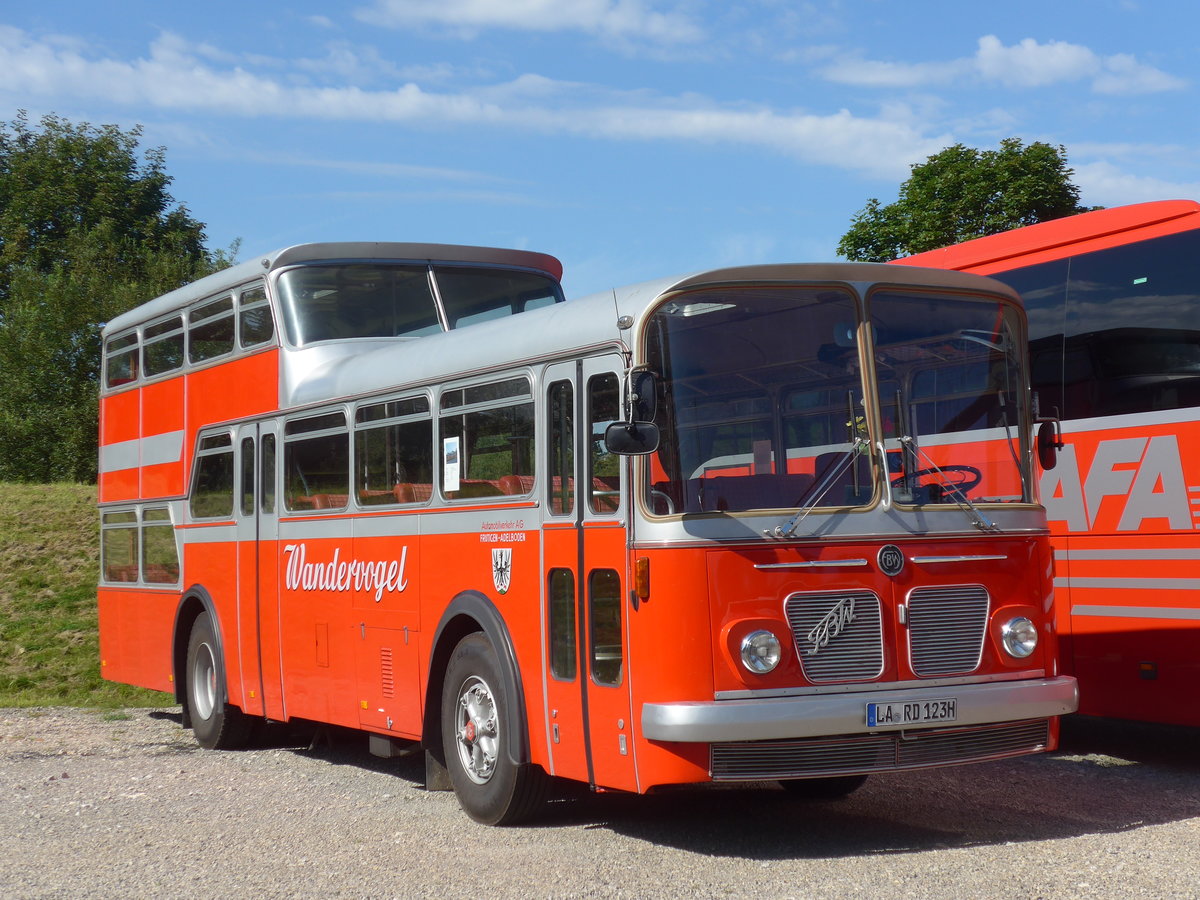 (183'904) - Radlmeier, Ergoldsbach - LA-RD 123H - FBW/Vetter-R&J Anderthalbdecker (ex FRAM Drachten/NL Nr. 20; ex Wespe, Altst�tten; ex AFA Adelboden Nr. 4) am 23. August 2017 in Bad D�rrheim, Garage Luschin