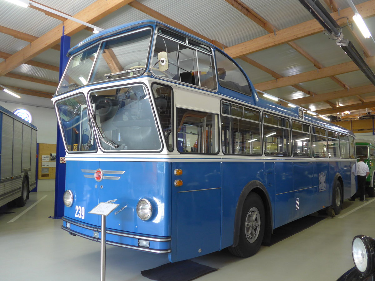 (183'932) - FBW-Club, M�nnedorf - Nr. 239 - FBW/T�scher Hochlenker (ex VBZ Z�rich Nr. 239; ex Kamm, Schlieren; ex VBZ Z�rich Nr. 239; ex VBZ Z�rich Nr. 209) am 23. August 2017 in Wetzikon, FBW-Museum