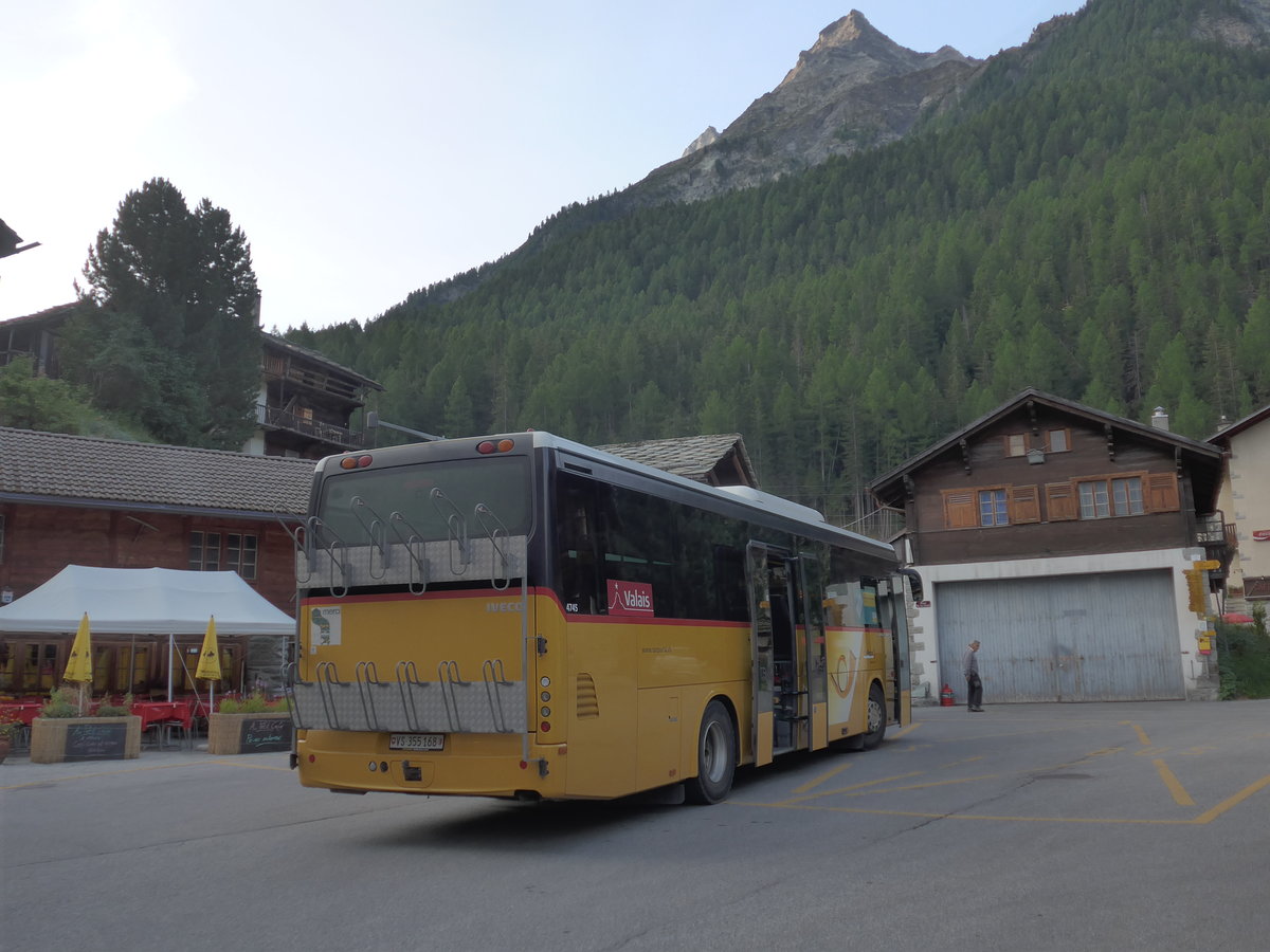 (184'097) - PostAuto Wallis - Nr. 6/VS 355'168 - Irisbus am 25. August 2017 in Les Haud�res, Post