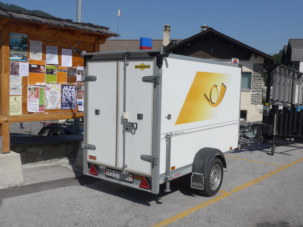 (184'162) - PostAuto Wallis - VS 278'090 - Humbaur Gep�ckanh�nger am 25. August 2017 in Vissoie, Post
