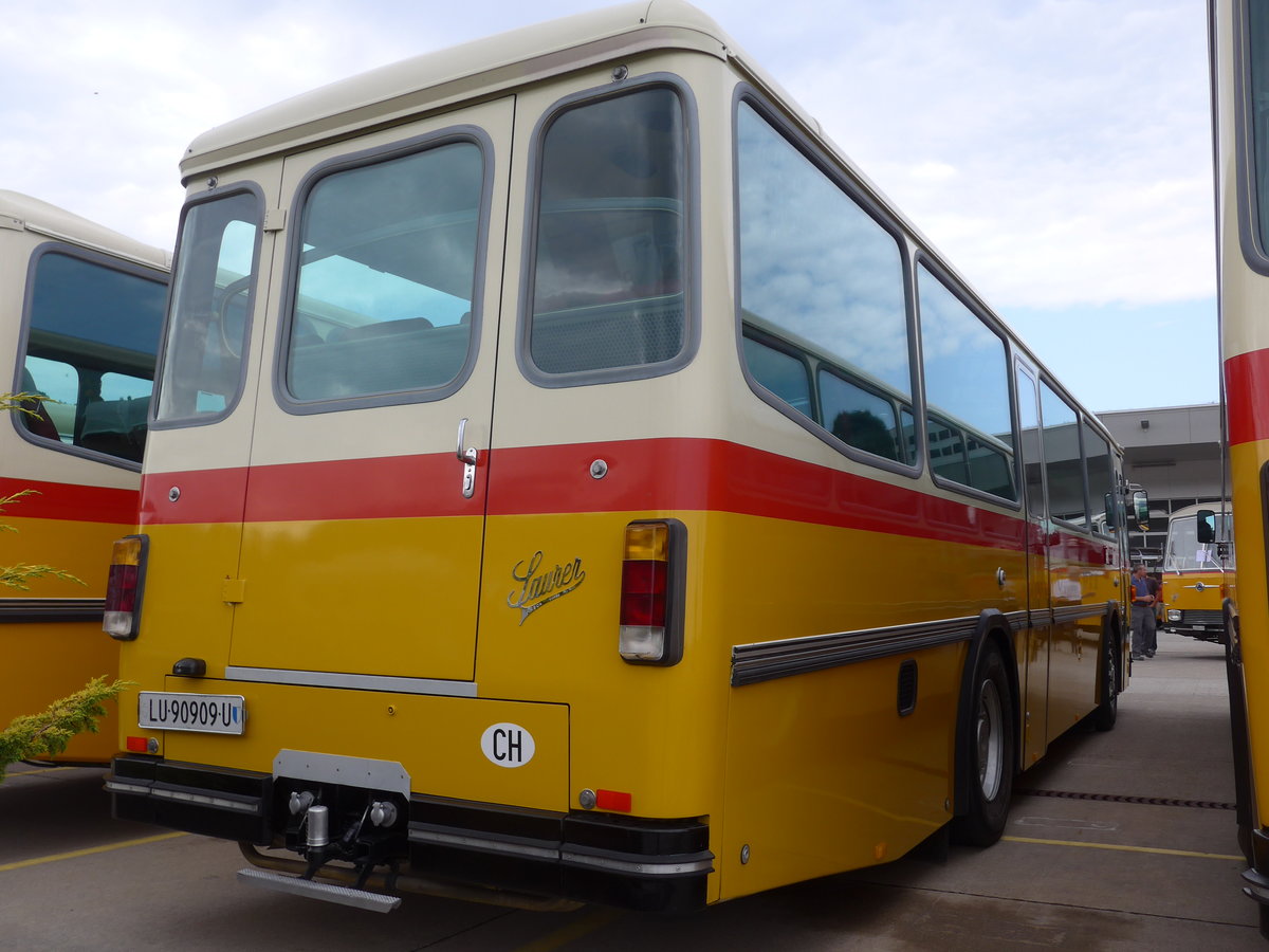(184'391) - Amstein, Willisau - LU 90'909 U - Saurer/T�scher (ex Allemann, Niederbipp; ex Semadeni, Poschiavo; ex Kasper, Poschiavo; ex PostAuto Graub�nden; ex P 24'285) am 26. August 2017 in Oberkirch, CAMPUS Sursee