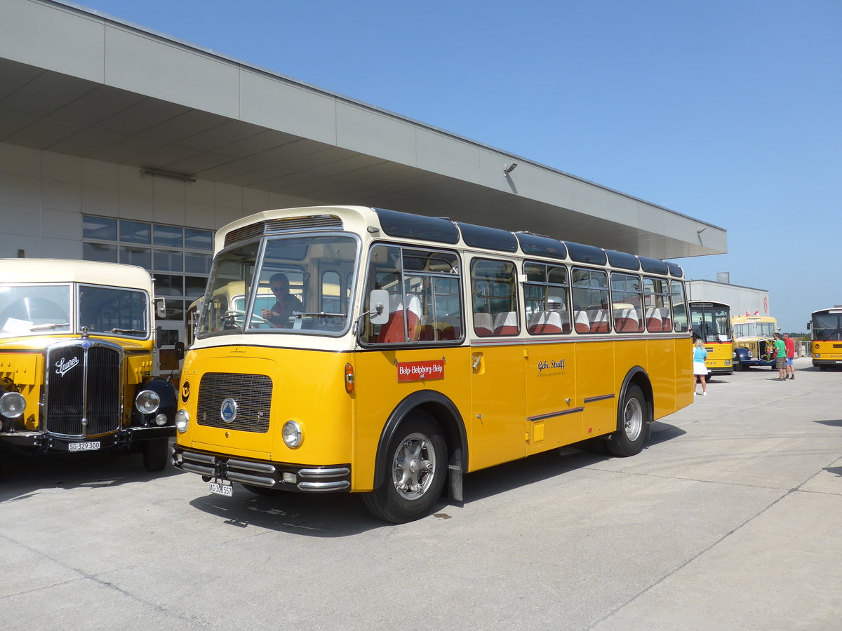 (184'454) - Streiff, Gelterkinden - AG 306'557 - Saurer/Gangloff (ex Oldie-Tours Z�risee, Wollerau; ex OTAG, Wald; ex Leibundgut, Obergoldbach; ex Krebs, Belpberg) am 26. August 2017 in Oberkirch, CAMPUS Sursee