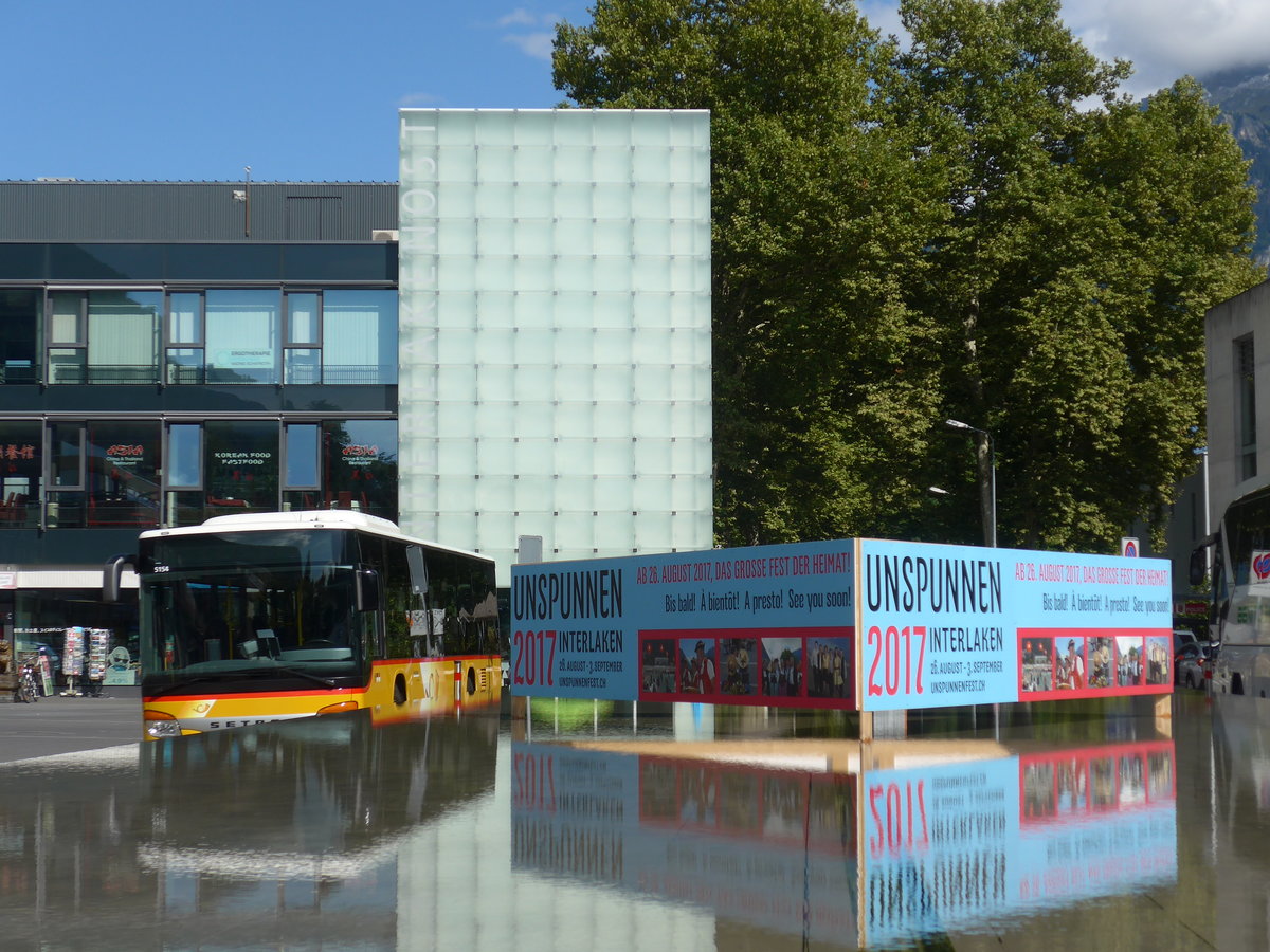 (184'619) - Fl�ck, Brienz - Nr. 0/BE 13'878 - Setra am 3. September 2017 beim Bahnhof Interlaken Ost