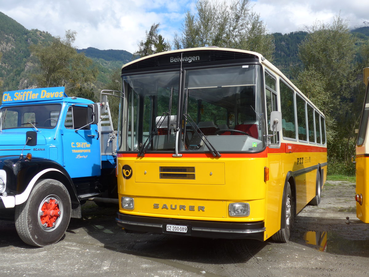 (184'990) - Inkamp, Altendorf - SZ 200'089 - Saurer/T�scher (ex Koch, Giswil; ex Selfors, Meiringen; ex P 24'236) am 16. September 2017 in Cazis, B�ndner Arena