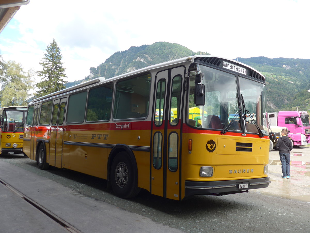 (184'996) - Gloor, Staufen - AG 6013 - Saurer/Hess (ex ALMAT, Tagelswangen; ex P 26'516) am 16. September 2017 in Cazis, B�ndner Arena
