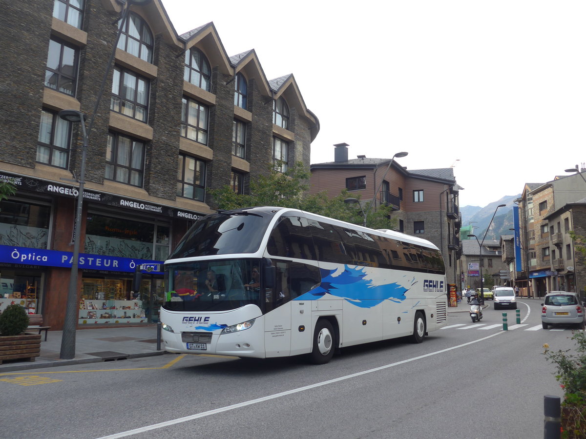 (185'573) - Aus Deutschland: Gehle, G�tersloh - GT-XW 11 - Neoplan am 28. September 2017 in La Massana, Les Entrades