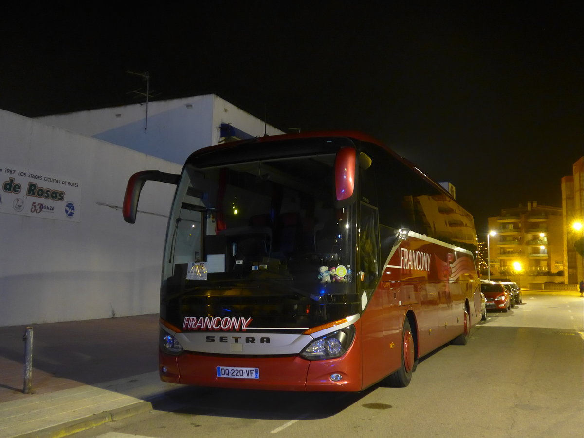 (185'702) - Aus Frankreich: Francony, Le Ch�telard - DQ 220 VF - Setra am 29. September 2017 in Roses, Hotel Sant Marc