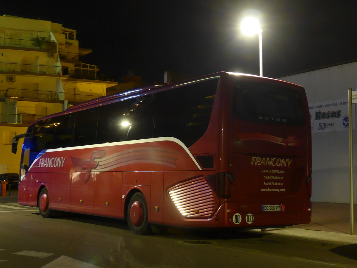 (185'703) - Aus Frankreich: Francony, Le Ch�telard - DQ 220 VF - Setra am 29. September 2017 in Roses, Hotel Sant Marc