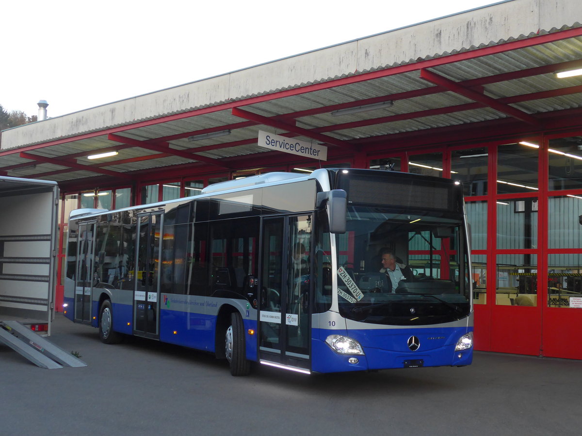 (186'248) - VZO Gr�ningen - Nr. 10/ZH 30'370 U - Mercedes am 3. November 2017 in Kloten, EvoBus