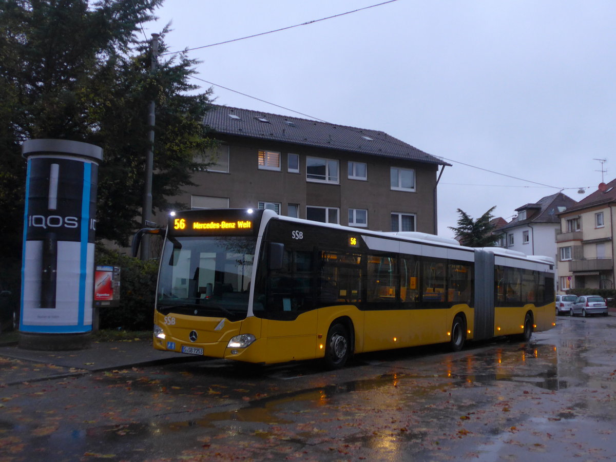 (186'504) - SSB Stuttgart - S-SB 7253 - Mercedes am 12. November 2017 beim Bahnhof Stuttgart M�nster