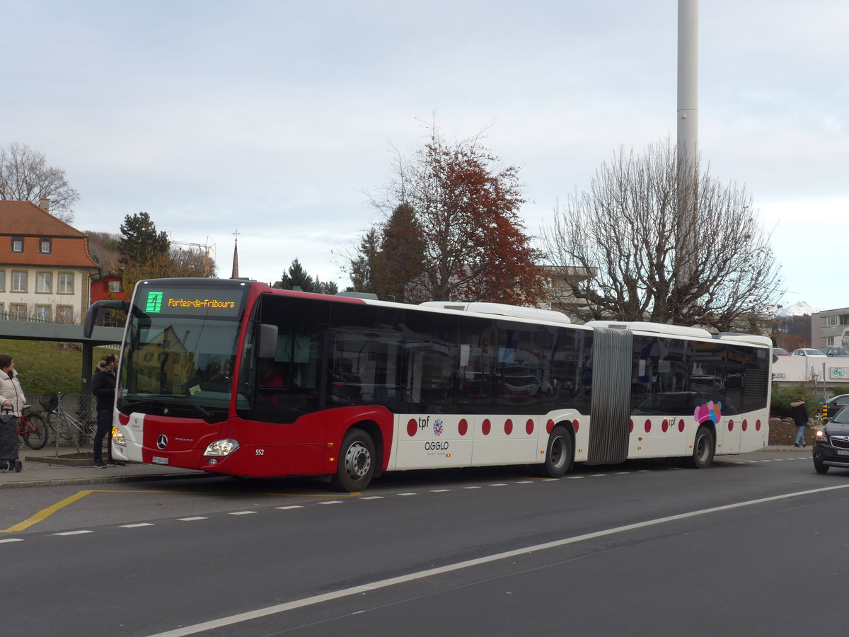 (186'691) - TPF Fribourg - Nr. 552/FR 300'408 - Mercedes am 27. November 2017 in Marly, Marly-Cit�