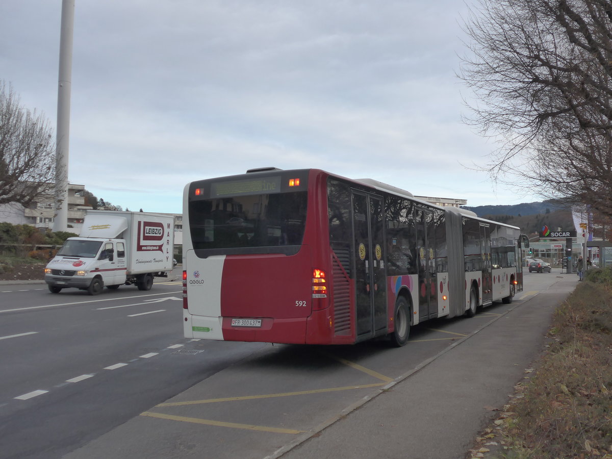 (186'693) - TPF Fribourg - Nr. 592/FR 300'437 - Mercedes am 27. November 2017 in Marly, Marly-Cit�