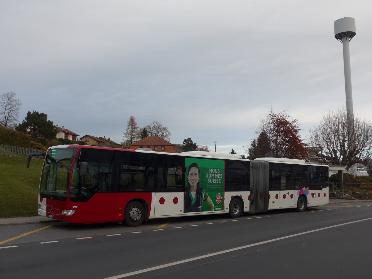 (186'702) - TPF Fribourg - Nr. 592/FR 300'437 - Mercedes am 27. November 2017 in Marly, Marly-Cit�