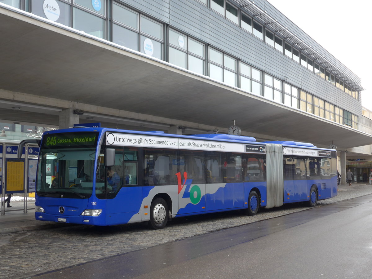 (186'853) - VZO Gr�ningen - Nr. 110/ZH 745'110 - Mercedes am 9. Dezember 2017 beim Bahnhof Uster