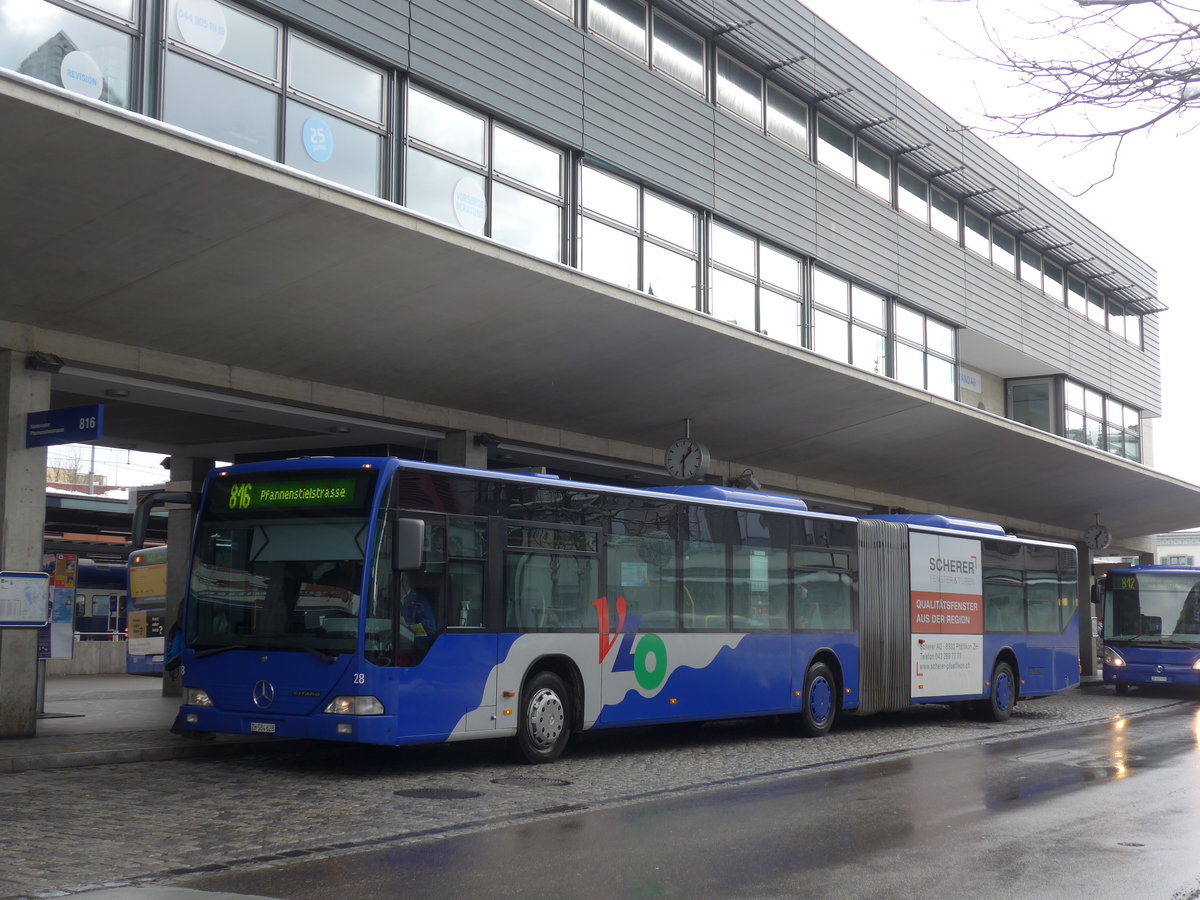 (186'855) - VZO Gr�ningen - Nr. 28/ZH 584'628 - Mercedes am 9. Dezember 2017 beim Bahnhof Uster