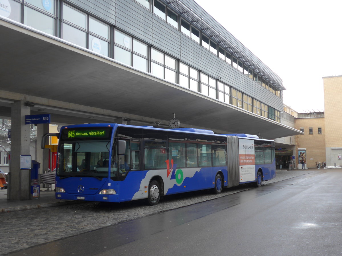 (186'868) - VZO Gr�ningen - Nr. 28/ZH 584'628 - Mercedes am 9. Dezember 2017 beim Bahnhof Uster