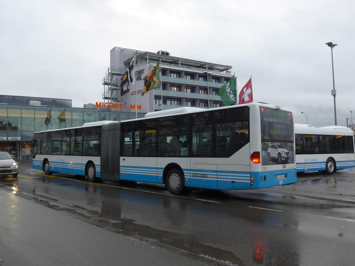 (186'957) - WilMobil, Wil - Nr. 292/SG 338'841 - Mercedes (ex RTB Altst�tten Nr. 1) am 14. Dezember 2017 beim Bahnhof Wil