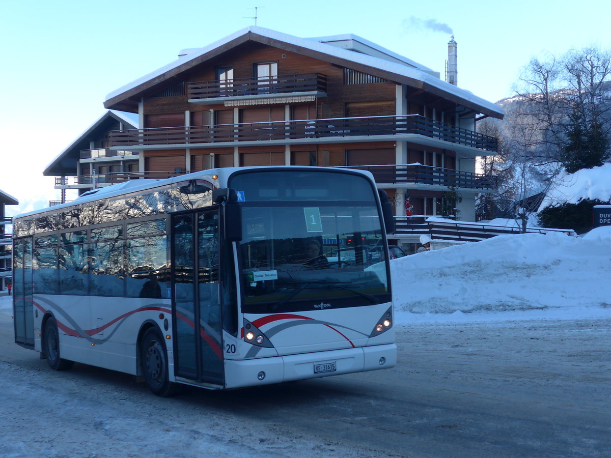 (186'984) - Lathion, Sion - Nr. 20/VS 31'615 - Van Hool (ex CAM Monaco/MC) am 17. Dezember 2017 in Haute-Nendaz, T�l�cabine