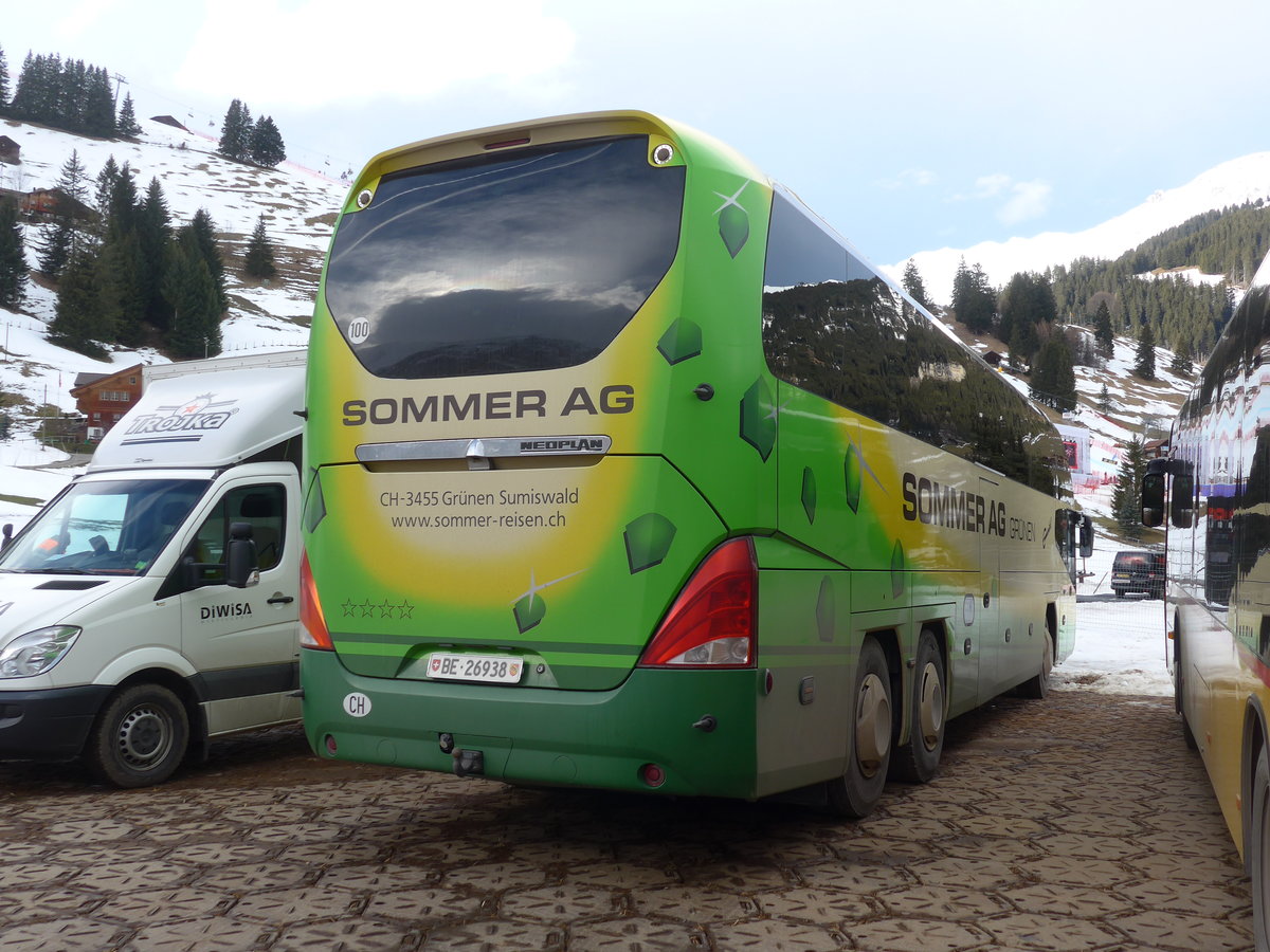 (187'851) - Sommer, Gr�nen - BE 26'938 - Neoplan am 7. Januar 2018 in Adelboden, Weltcup