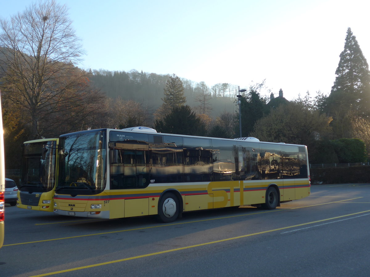 (188'092) - STI Thun - Nr. 127/BE 700'127 - MAN am 29. Januar 2018 bei der Schiffl�ndte Thun