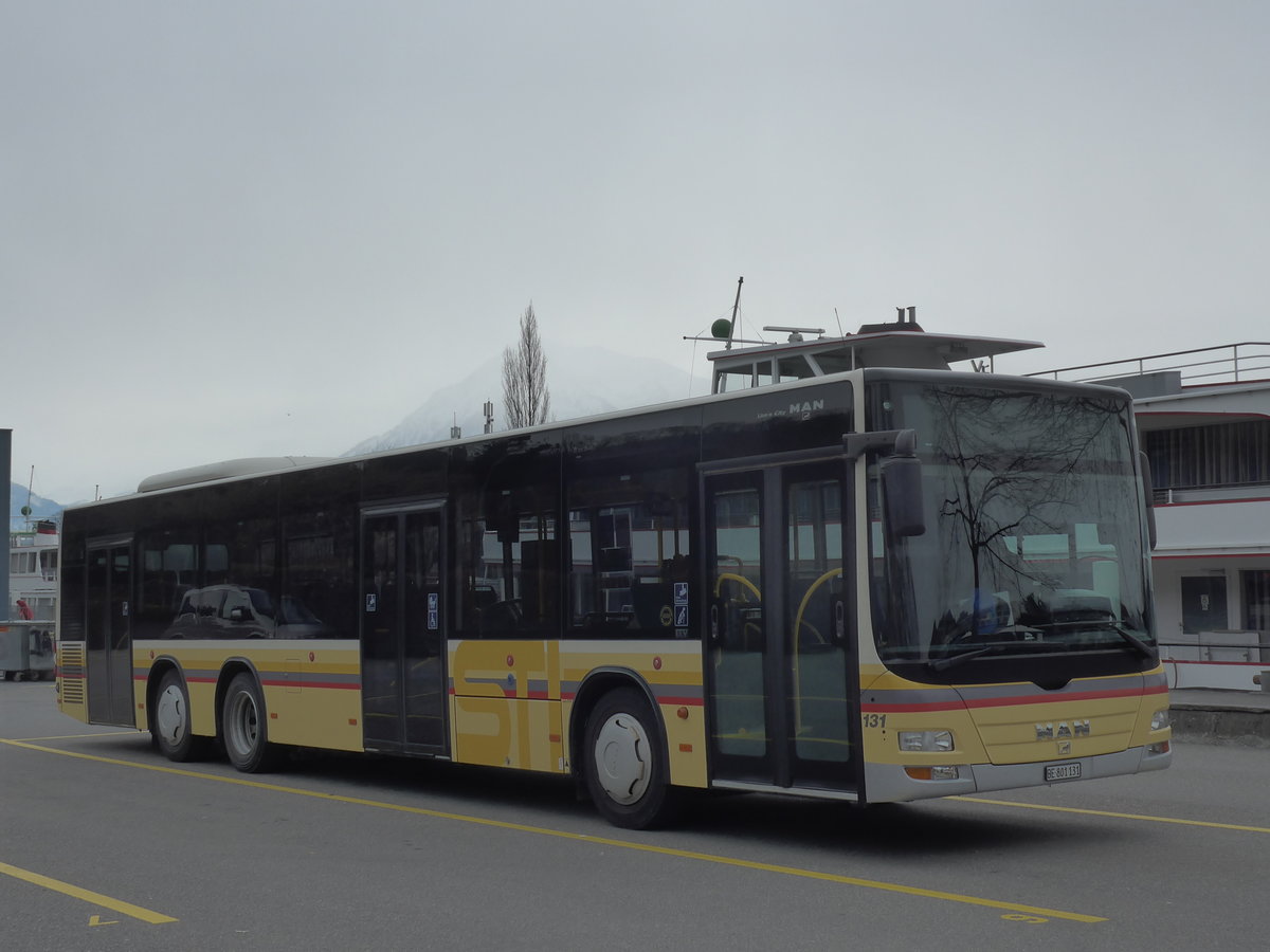 (188'189) - STI Thun - Nr. 131/BE 801'131 - MAN am 4. Februar 2018 bei der Schiffl�ndte Thun