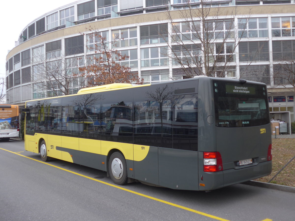 (188'227) - STI Thun - Nr. 401/BE 849'401 - MAN am 5. Februar 2018 bei der Schiffl�ndte Thun