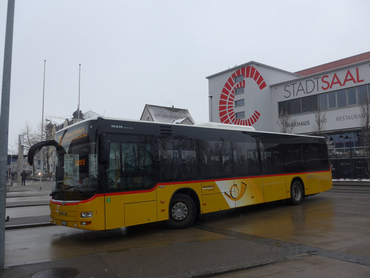 (188'287) - Postautobetriebe Unteres Toggenburg, L�tisburg - SG 214'322 - MAN am 8. Februar 2018 beim Bahnhof Wil