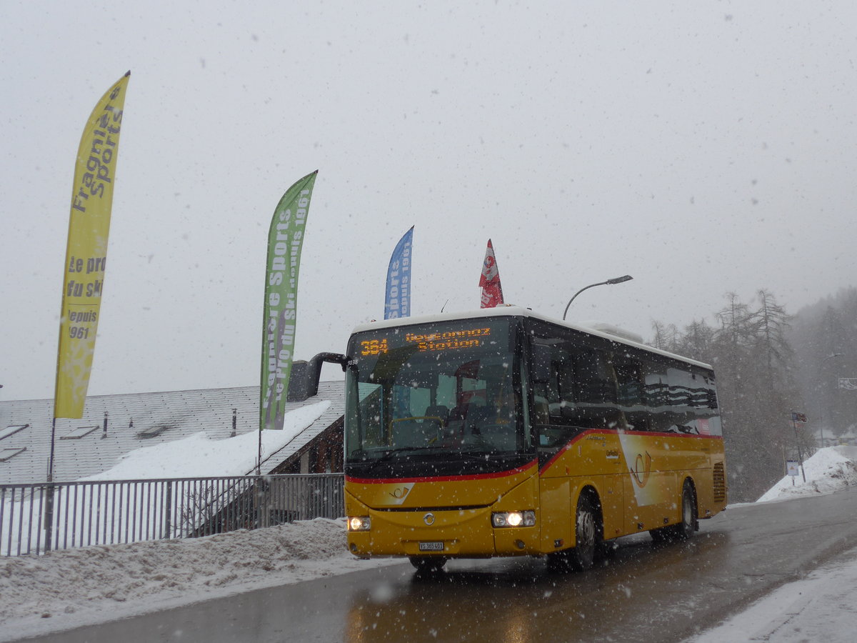 (188'365) - PostAuto Wallis - Nr. 19/VS 365'401 - Irisbus am 11. Februar 2018 in Veysonnaz, T�l�cabine