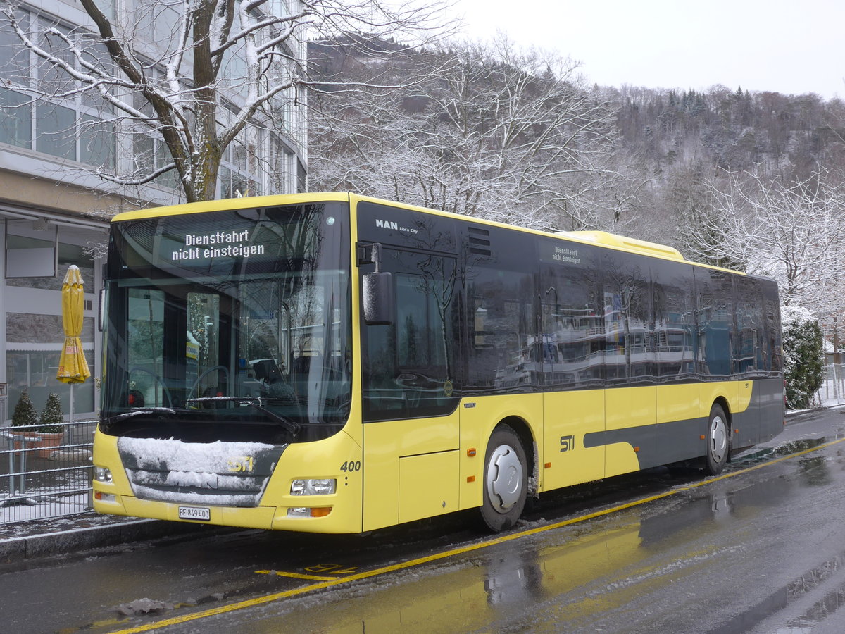 (188'449) - STI Thun - Nr. 400/BE 849'400 - MAN am 12. Februar 2018 bei der Schiffl�ndte Thun