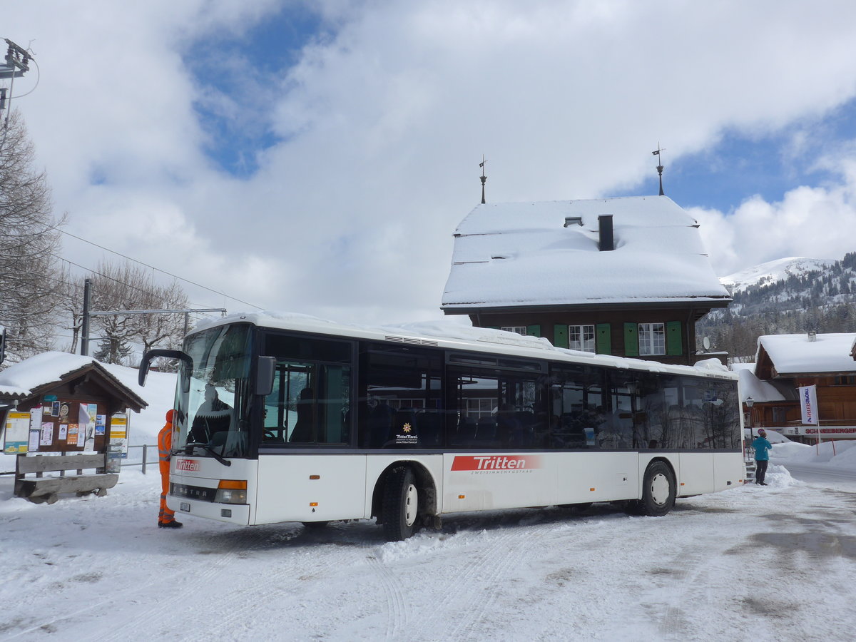 (188'468) - Tritten, Zweisimmen - Nr. 52/BE 26'971 - Setra (ex Interbus, Yverdon Nr. 52; ex AAGL Liestal Nr. 63) am 12. Februar 2018 beim Bahnhof Saanenm�ser