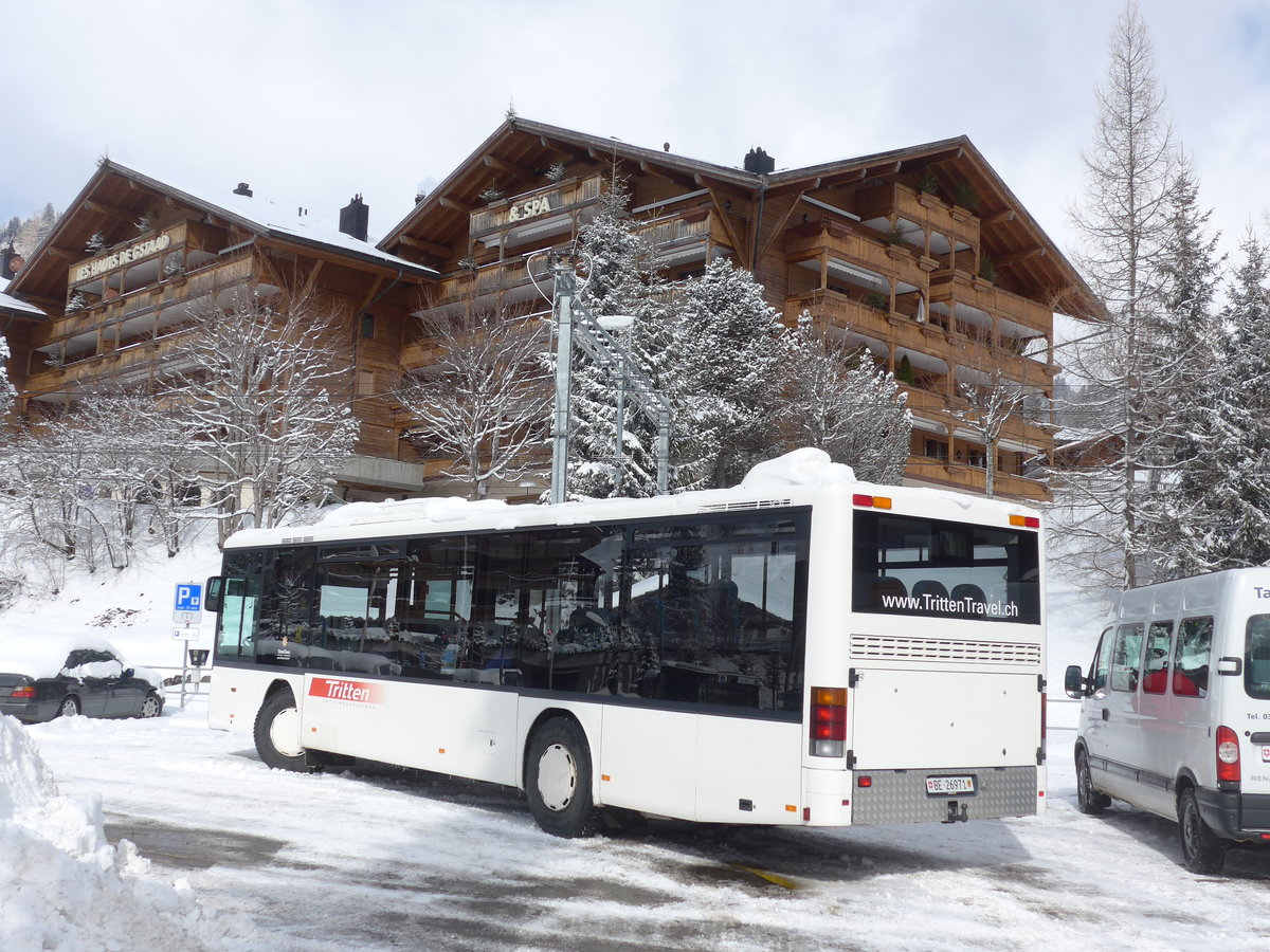 (188'470) - Tritten, Zweisimmen - Nr. 52/BE 26'971 - Setra (ex Interbus, Yverdon Nr. 52; ex AAGL Liestal Nr. 63) am 12. Februar 2018 beim Bahnhof Saanenm�ser