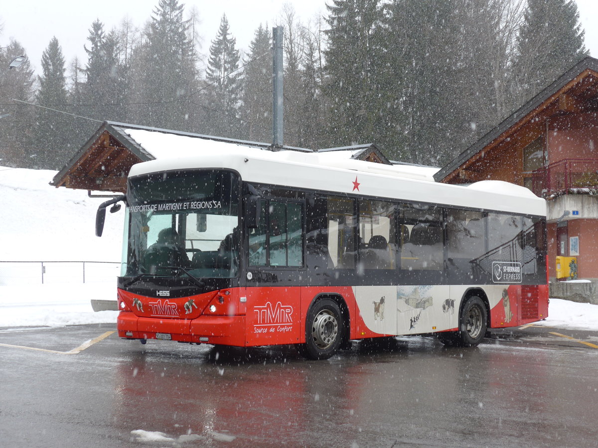 (189'013) - TMR Martigny - Nr. 16/VS 209'784 - Scania/Hess (ex Hess, Bellach) am 3. M�rz 2018 beim Bahnhof Les Mar�cottes