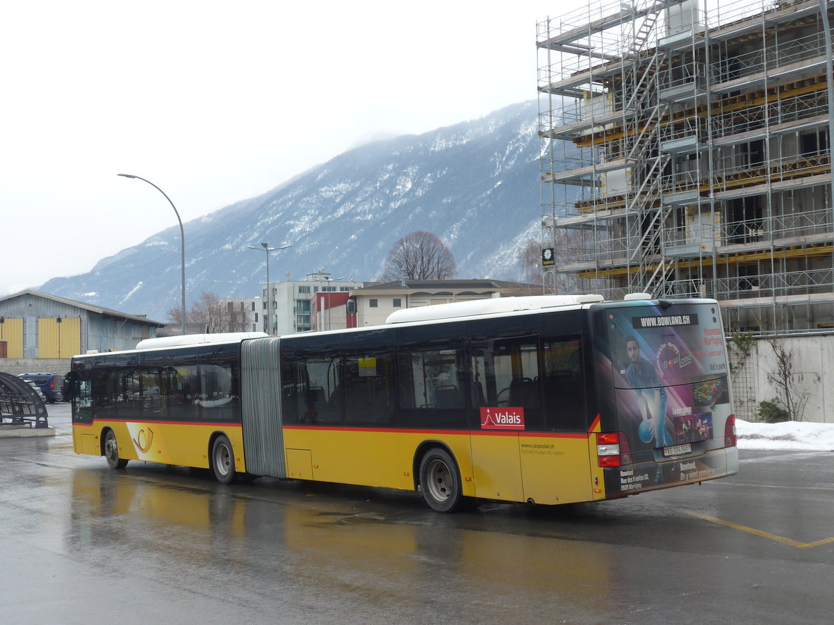(189'023) - Buchard, Leytron - VS 104'346 - MAN (ex Nr. 160) am 3. M�rz 2018 beim Bahnhof Martigny