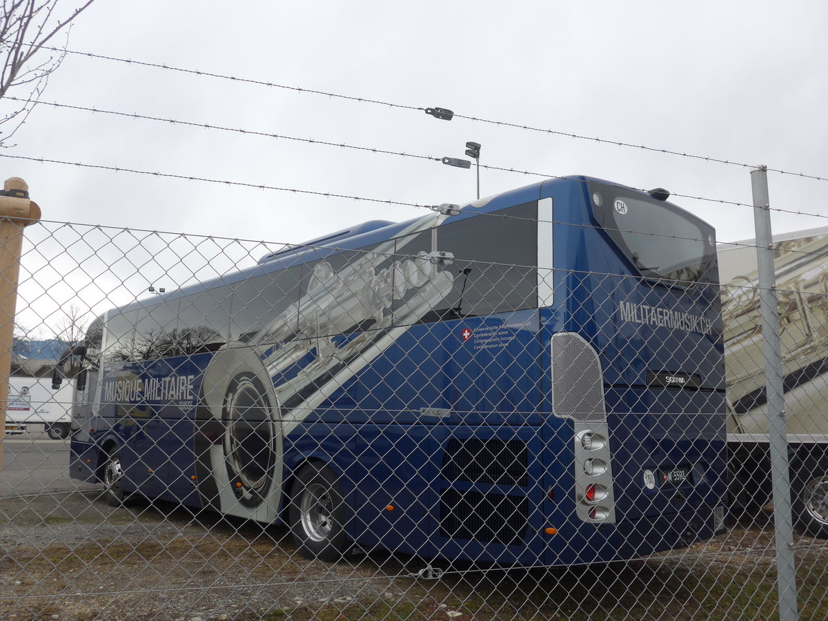 (189'129) - Schweizer Armee - M+5592 - Scania am 11. M�rz 2018 in Thun, Waffenplatz